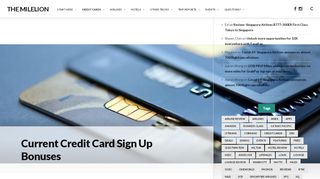 
                            13. Current Credit Card Sign Up Bonuses | The MileLion