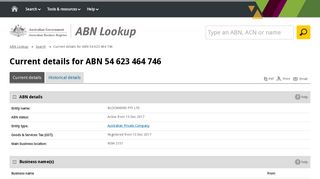 Current details for ABN 54 623 464 746 | ABN Lookup
