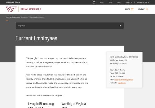 
                            6. Current Employees | Division of Human Resources | Virginia Tech