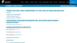 
                            11. Current Employees | YMCA of Greater Boston