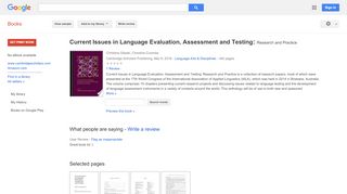 
                            10. Current Issues in Language Evaluation, Assessment and ...