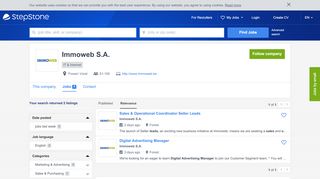 
                            10. Current jobs at Immoweb S.A. | StepStone.