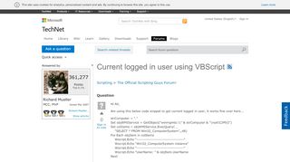 
                            5. Current logged in user using VBScript - Microsoft