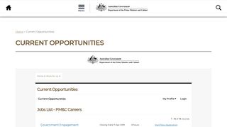 
                            2. Current Opportunities | Department of the Prime Minister and Cabinet
