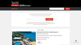 
                            7. Current sales | Save up to 60% on luxury travel | Time Out Escapes