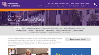 
                            1. Current Students and Alumni - Career Center - University of Evansville