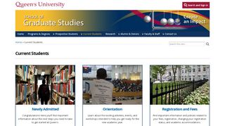 
                            8. Current Students | School of Graduate Studies - Queen's ...