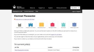 
                            1. Current Vacancies - Historic Royal Palaces - Tal.net
