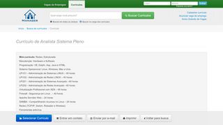 
                            13. Currículo de Analista Sistema Pleno em Pindamonhangaba - SP ...