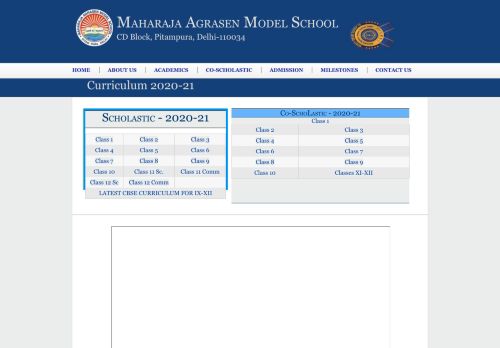 
                            2. Curriculum - Maharaja Agrasen Model School