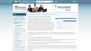
                            7. Curriculum Progression Tools (LPF and PaCT) - Assessment TKI