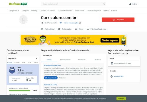 
                            6. Curriculum.com.br - Reclame Aqui