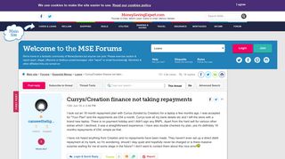 
                            5. Currys/Creation finance not taking repayments - MoneySavingExpert ...