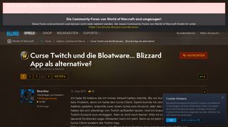 
                            3. Curse Twitch und die Bloatware... Blizzard App als alternative ...