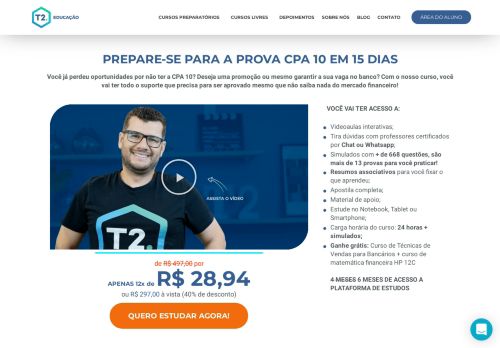 
                            2. Curso CPA 10 | T2 Educação (Tiago Feitosa) - Passar na CPA