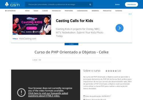 
                            13. Curso de PHP Orientado a Objetos - Celke - Portal GSTI