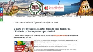 
                            5. Curso Gente Italiana - Sua cidadania Italiana Garantida +Super Bônus
