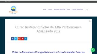 
                            3. =>Curso Instalador Solar de Alta Performance ((SITE OFICIAL 2019))