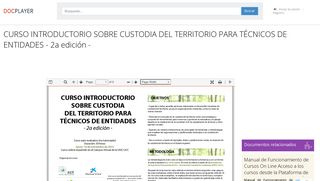 
                            12. CURSO INTRODUCTORIO SOBRE CUSTODIA DEL TERRITORIO ...