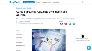 
                            10. Curso Startup de A a Z está com inscrições abertas - StartSe