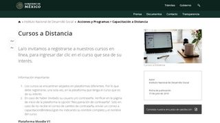 
                            5. Cursos a Distancia | Instituto Nacional de Desarrollo Social | Gobierno ...