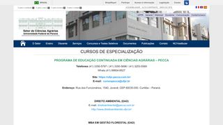 
                            4. Cursos de Especialização | Setor de Ciências Agrárias