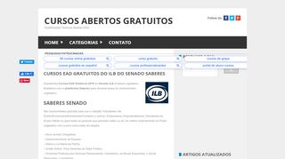 
                            13. Cursos EAD Gratuitos DO ILB Do Senado SaberesCursos Abertos ...