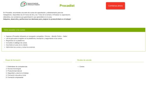
                            2. Cursos en línea para el empleo: PROCADIST | Portal del Empleo