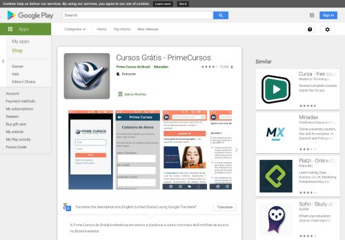 
                            11. Cursos Grátis - PrimeCursos – Apps no Google Play