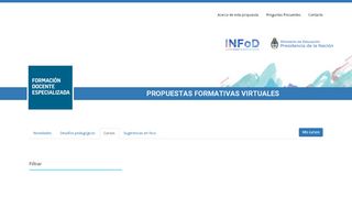 
                            1. Cursos - INFoD - Ministerio de Educación, Cultura, Ciencia y Tecnología