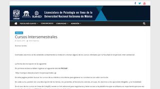 
                            4. Cursos Intersemestrales - SUAyED Psicología - UNAM