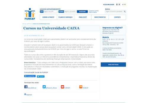 
                            4. Cursos na Universidade CAIXA - Funcef