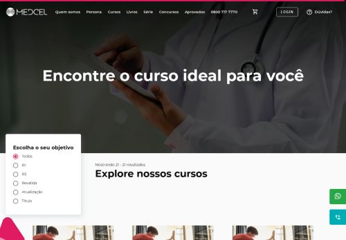 
                            9. Cursos Preparatórios - Cursos Médicos - Medcel