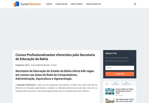 
                            13. Cursos Profissionalizantes oferecidos pela Secretaria de Educação ...