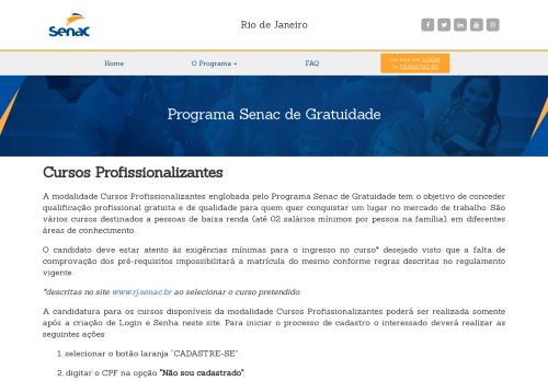 
                            7. Cursos Profissionalizantes - PSG - Programa de Gratuidade Senac