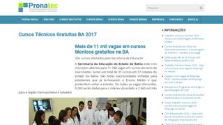 
                            13. Cursos Técnicos Gratuitos BA 2017 - Pronatec 2019 Inscrição