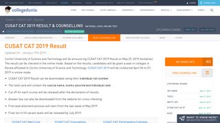 
                            7. CUSAT CAT 2019 Result, Rank List, Counselling - Collegedunia