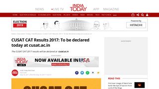 
                            9. CUSAT CAT Results 2017: To be declared today at cusat.ac.in ...