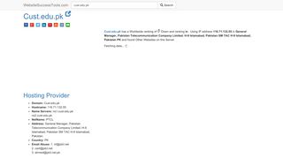 
                            8. Cust.edu.pk Error Analysis (By Tools) - WebsiteSuccessTools.com