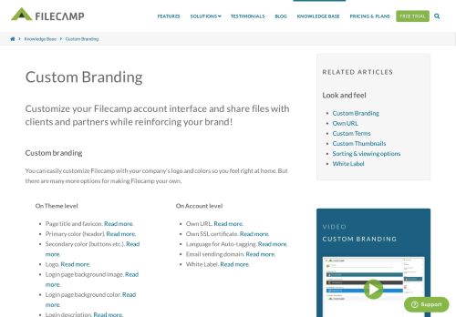 
                            6. Custom Branding | Filecamp