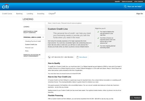 
                            5. Custom Credit Line – Explore your Personal Line of Credit - Citibank