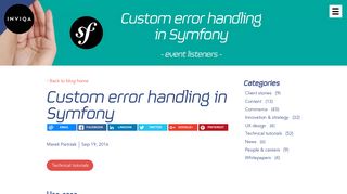 
                            9. Custom error handling in Symfony | Inviqa