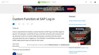 
                            7. Custom Function at SAP Log in - IT Toolbox