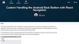 
                            9. Custom Handling the Android Back Button with React Navigation