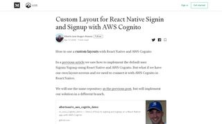 
                            11. Custom Layout for React Native Signin and Signup with AWS Cognito