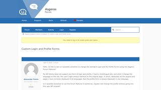 
                            3. Custom Login and Profile Forms – Support – Asgaros Forum