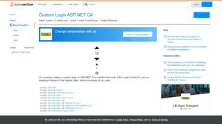 
                            8. Custom Login ASP.NET C - Stack Overflow