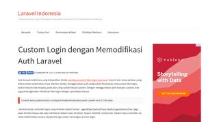 
                            4. Custom Login dengan Memodifikasi Auth Laravel – Laravel Indonesia