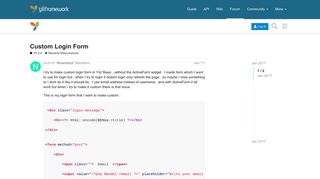 
                            2. Custom Login Form - General Discussions - Yii Framework Forum