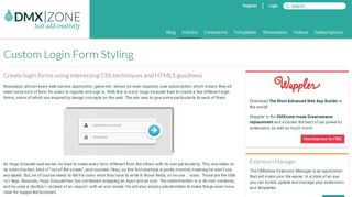 
                            3. Custom Login Form Styling - Articles - DMXzone.COM